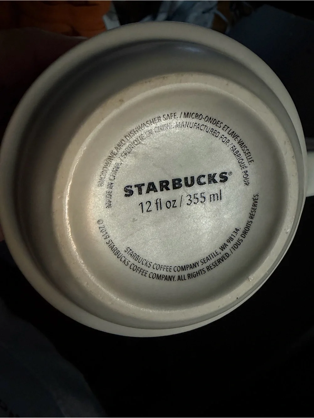 Starbucks White Ceramic Mug with Black Logo
